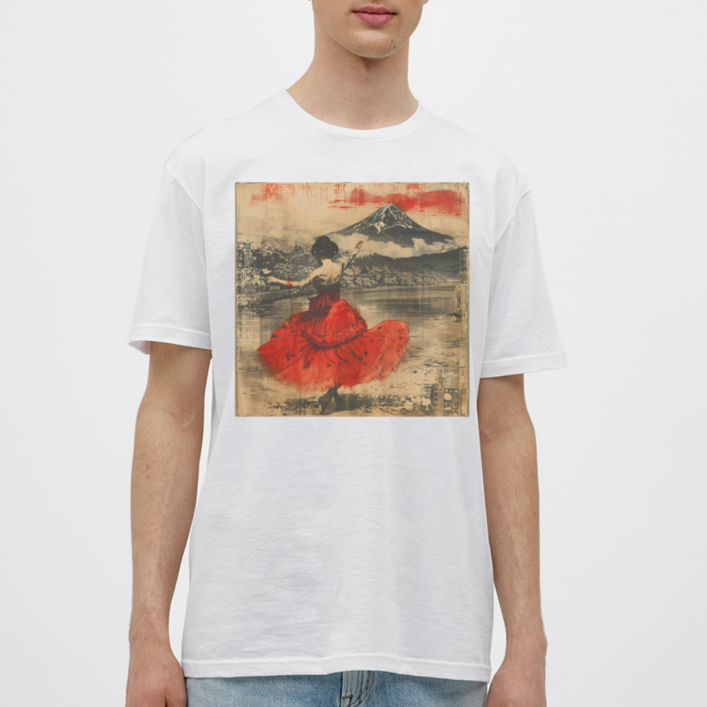 Flamenco i Solens Land, T-shirt herr - vit