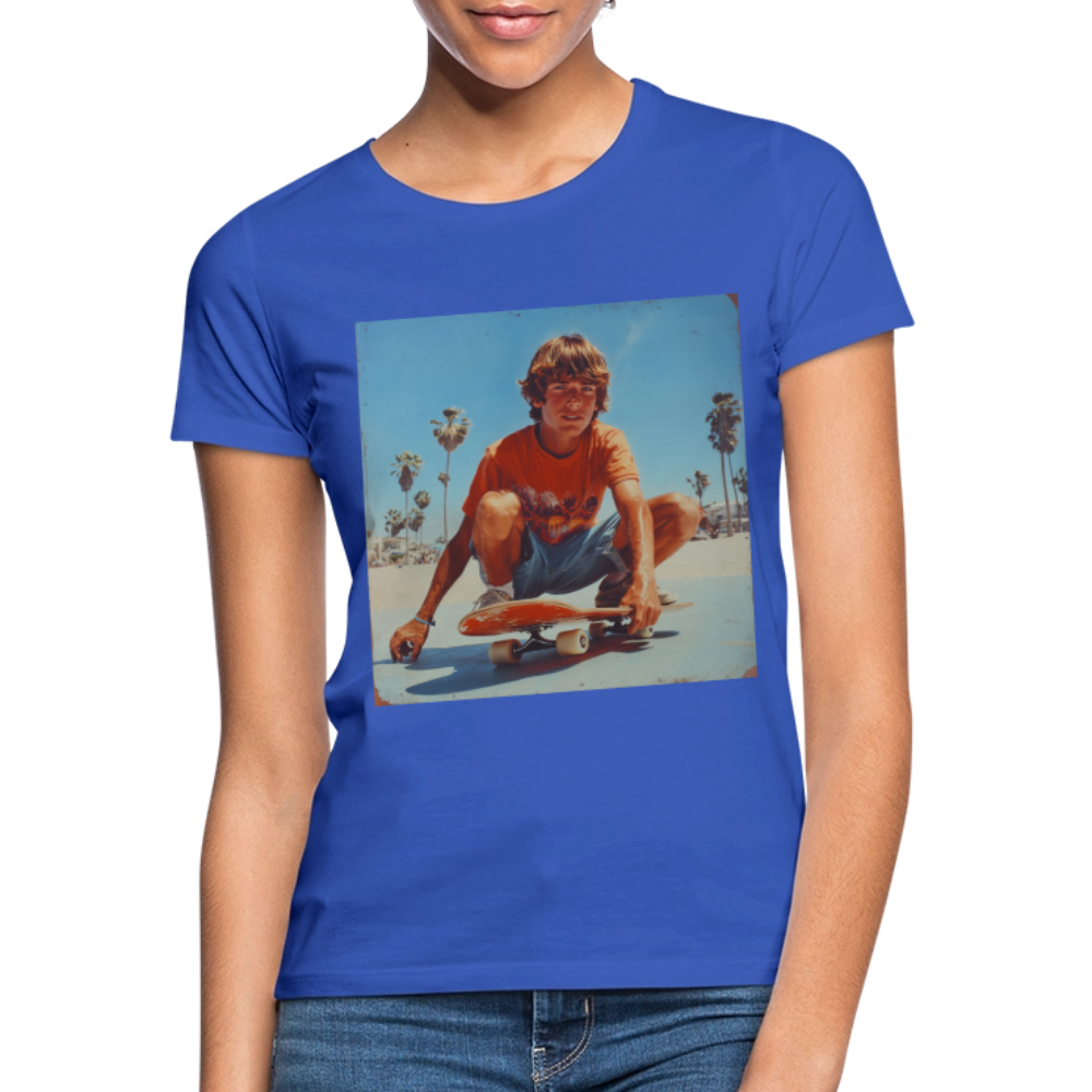 Sunset Vibes, 70s Style, T-shirt dam - royalblå