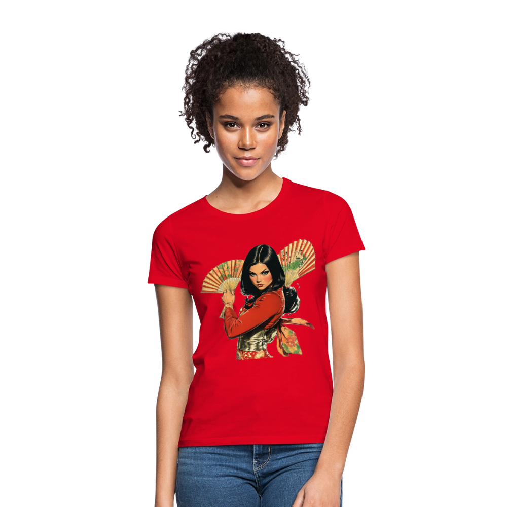 Dansen med Solfjädrar: Vindens krigare, T-shirt dam - röd