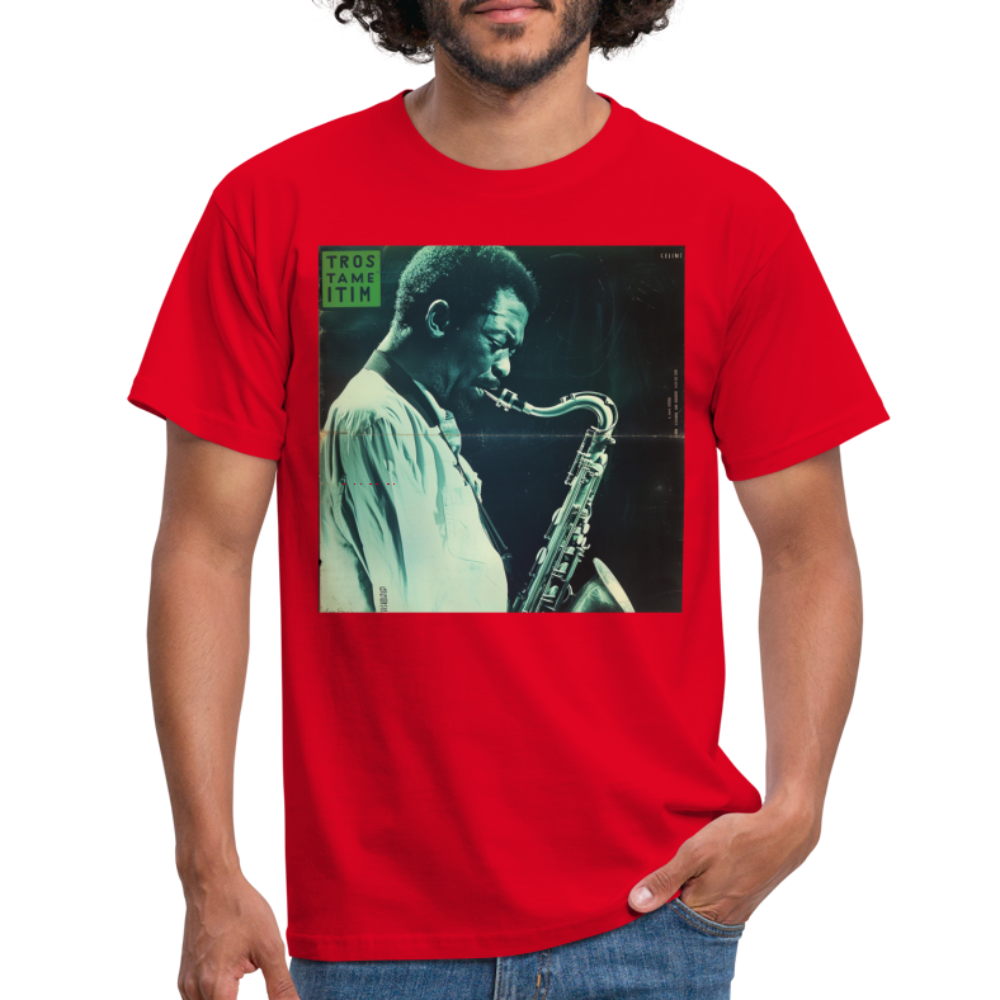 Gåtfull figur i jazzens underground, T-shirt herr - röd