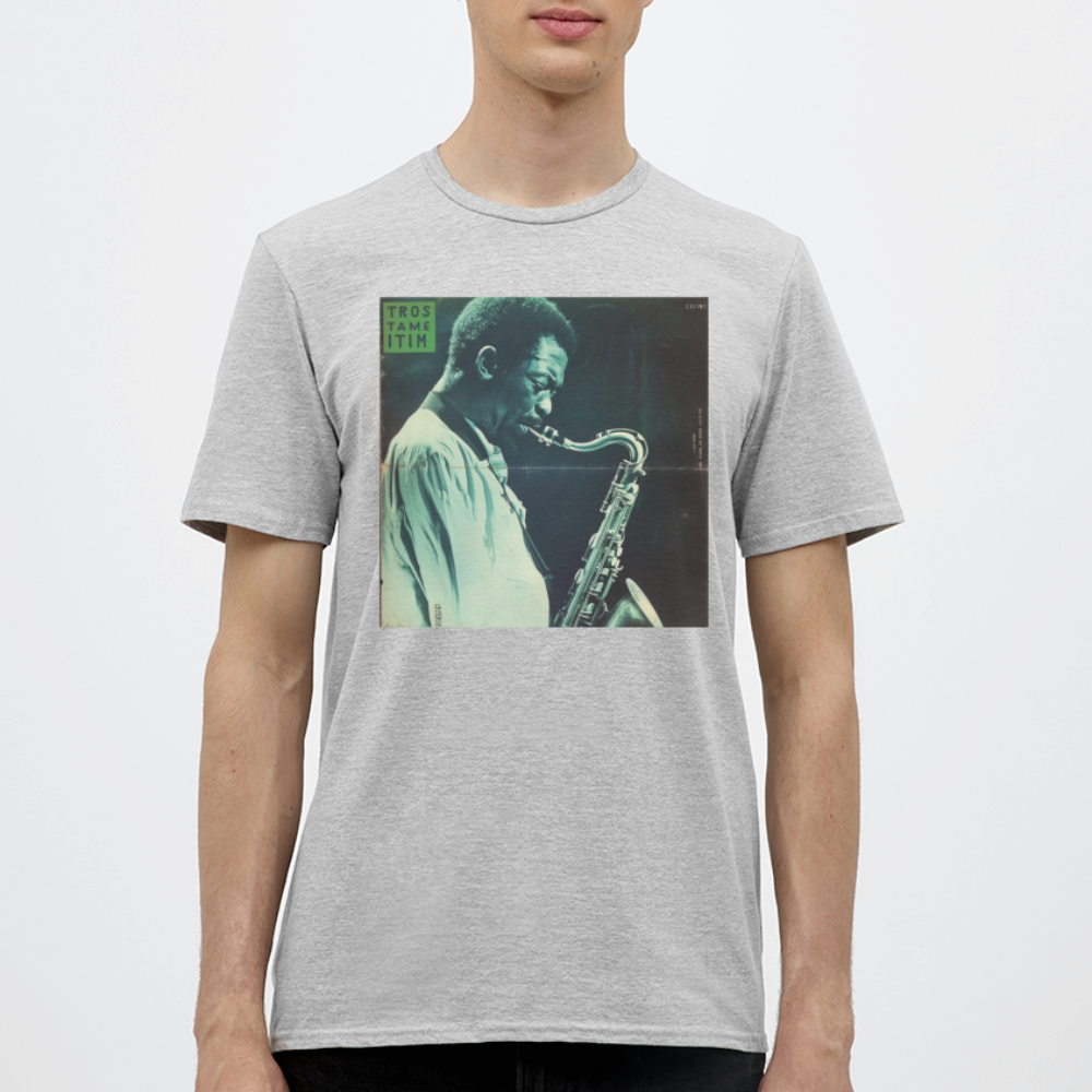 Gåtfull figur i jazzens underground, T-shirt herr - gråmelerad
