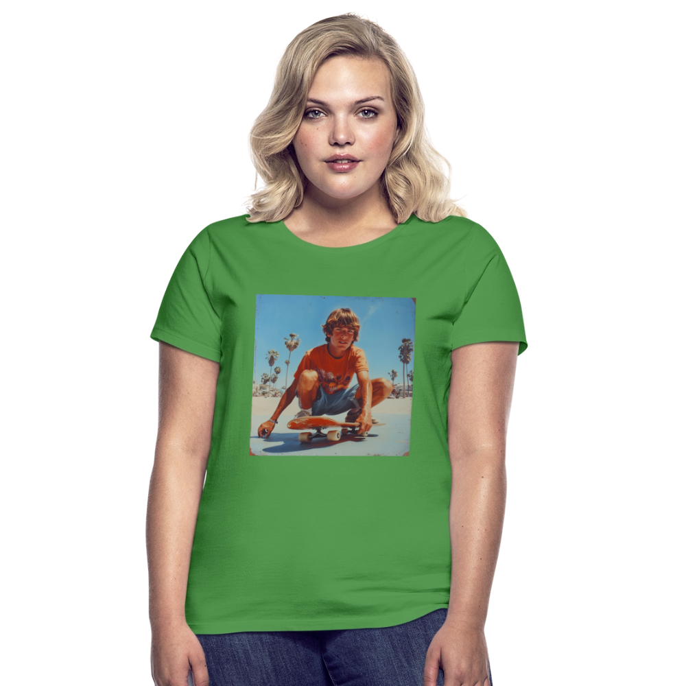 Sunset Vibes, 70s Style, T-shirt dam - kellygrön