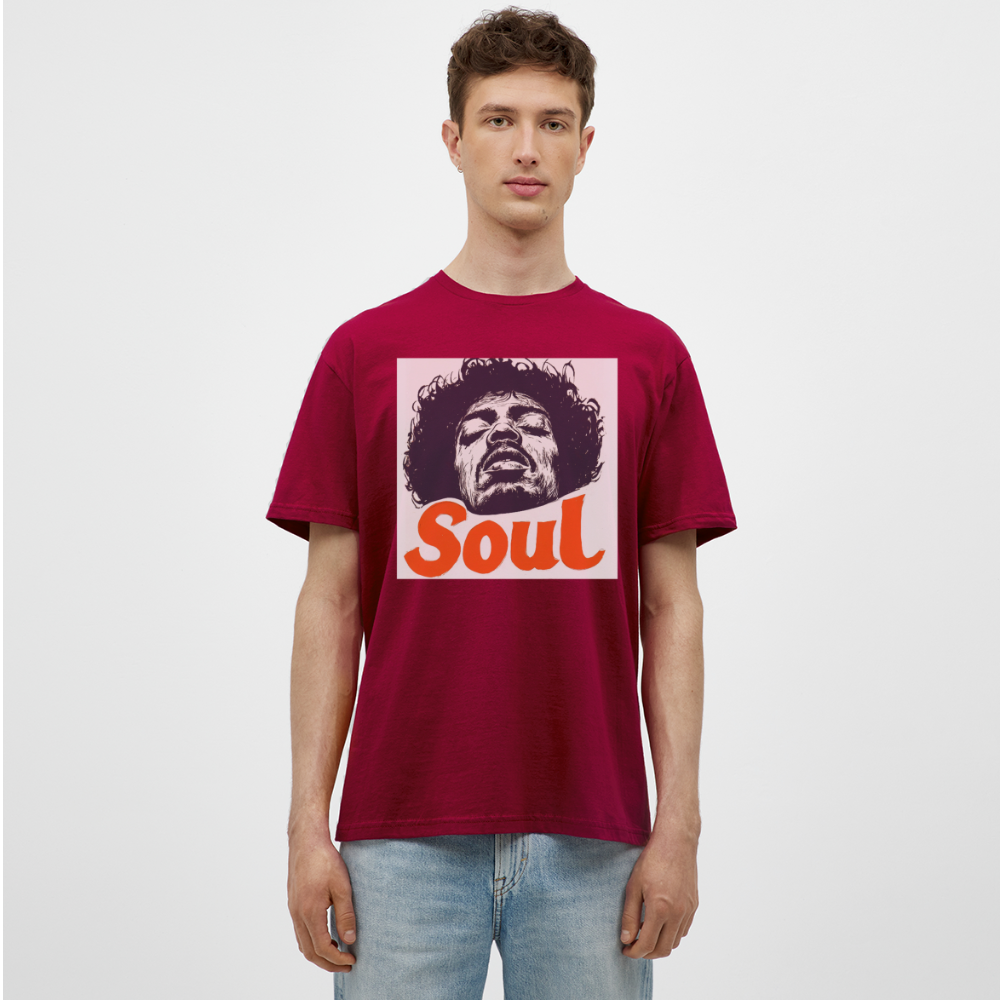 Kärlek, frihet och rättvisa, T-shirt herr - tegelröd