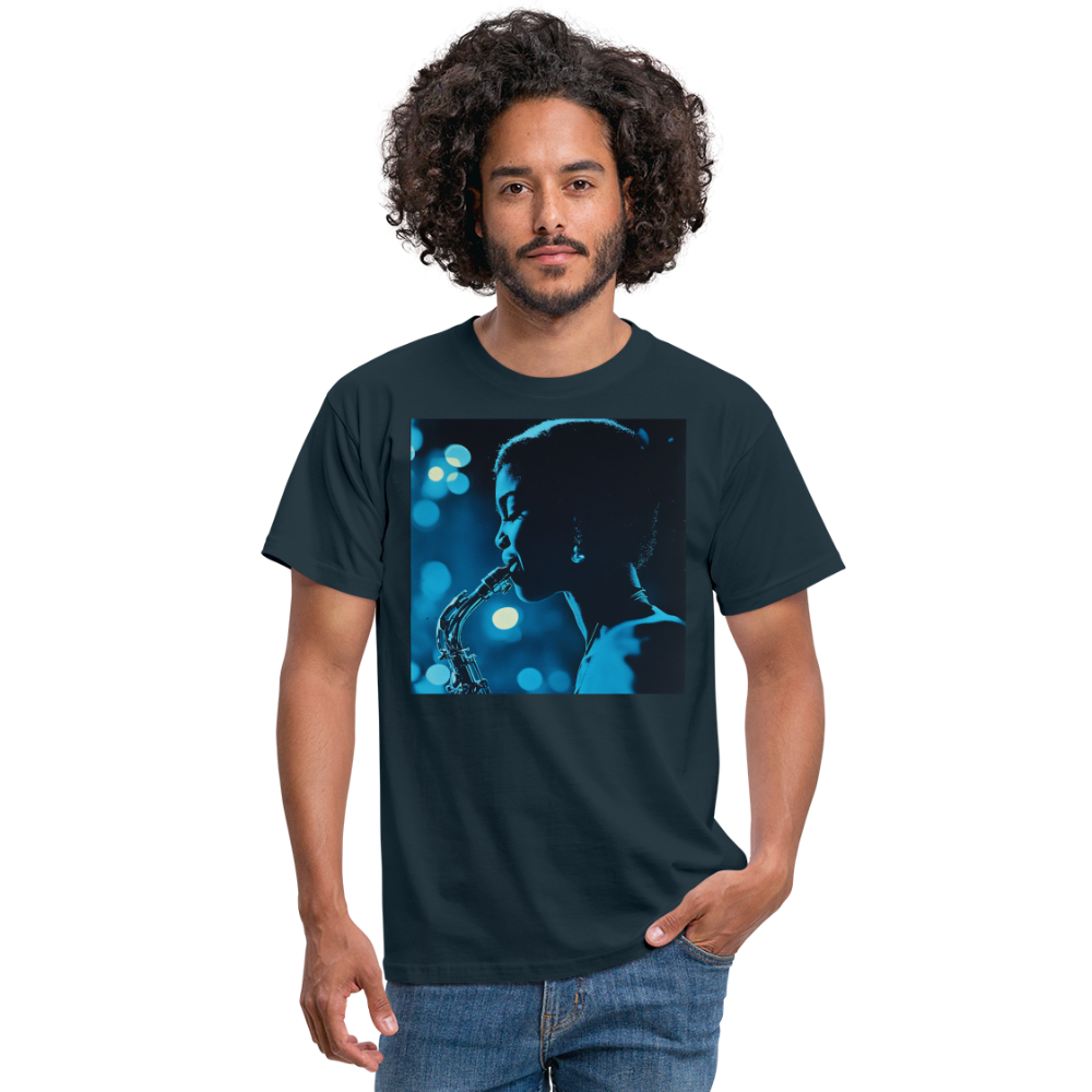 Blå toner i skymningen, T-shirt herr - marinblå