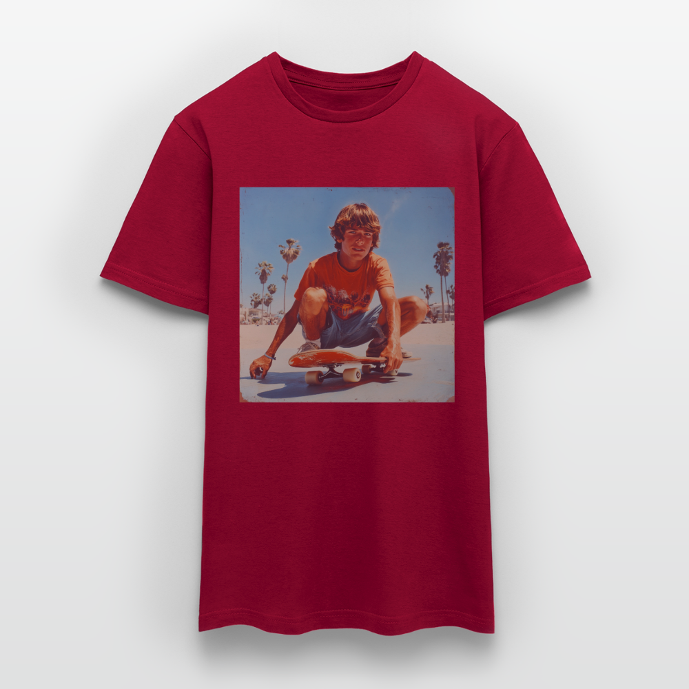 Sunset Vibes, 70s Style, T-shirt herr - tegelröd