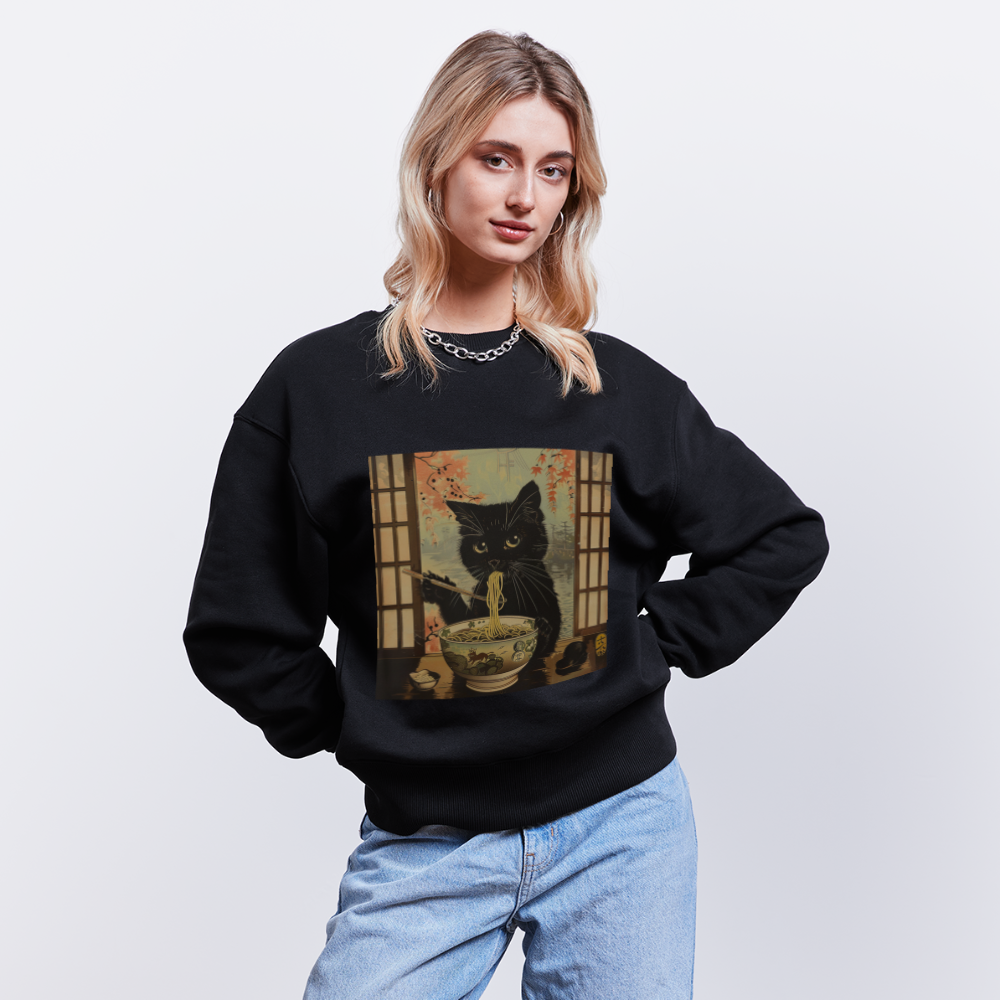 Ramenkatt, Ekologisk oversizetröja RADDER unisex från Stanley/Stella - svart