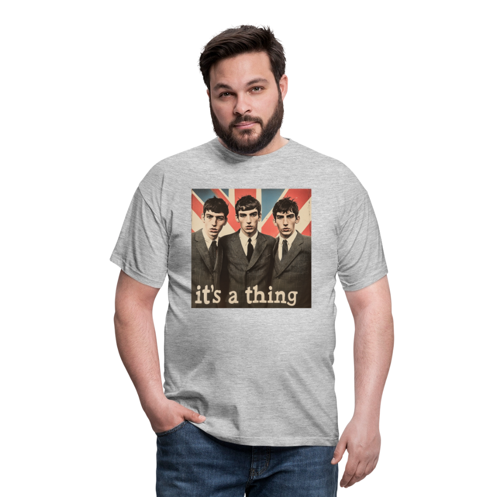 British, Bold & Unapologetic, T-shirt herr - gråmelerad