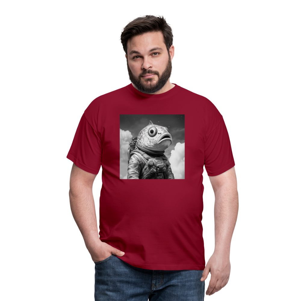 En ensam simtur i universum, T-shirt herr - tegelröd