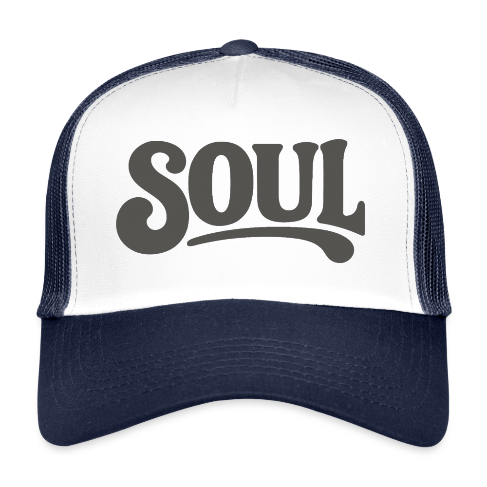 All About Soul, Trucker Cap - vit/marinblå