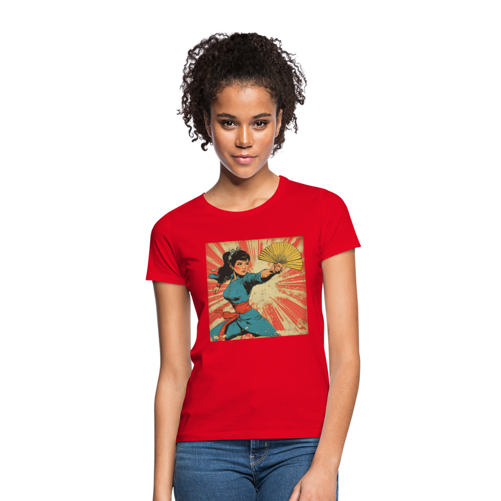 Solfjädern, T-shirt dam - röd