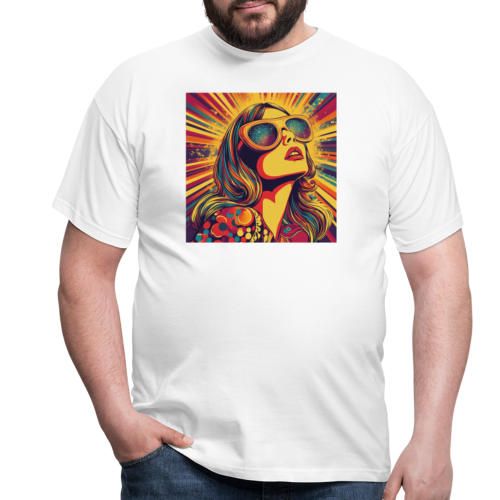 Disco Fever, T-shirt herr - vit