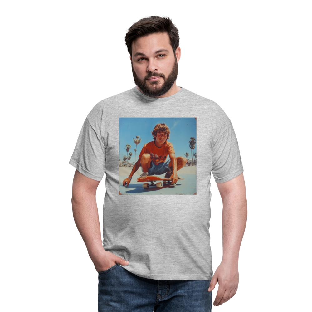 Sunset Vibes, 70s Style, T-shirt herr - gråmelerad