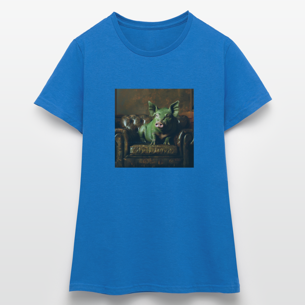 Grön Elegans, T-shirt dam - royalblå