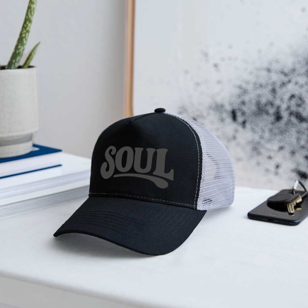 All About Soul, Trucker Cap - svart/stengrå