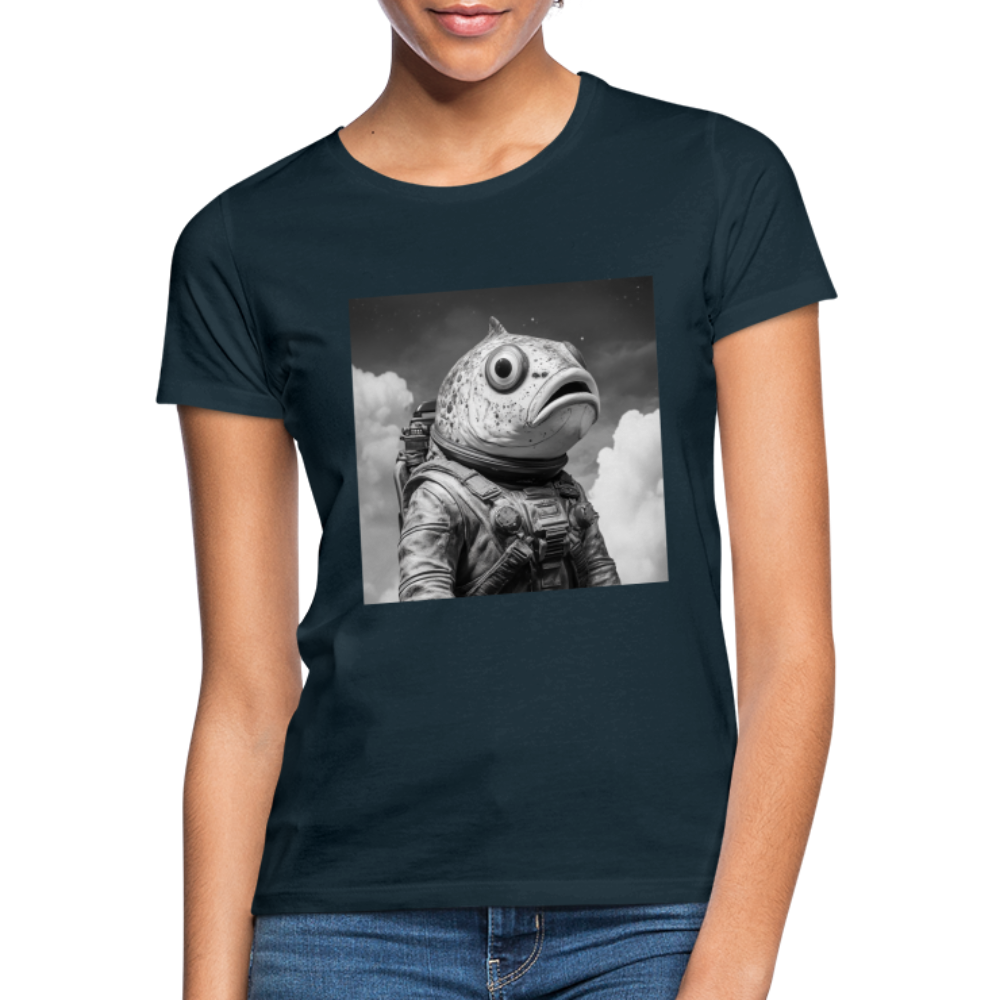 En ensam simtur i universum, T-shirt dam - marinblå