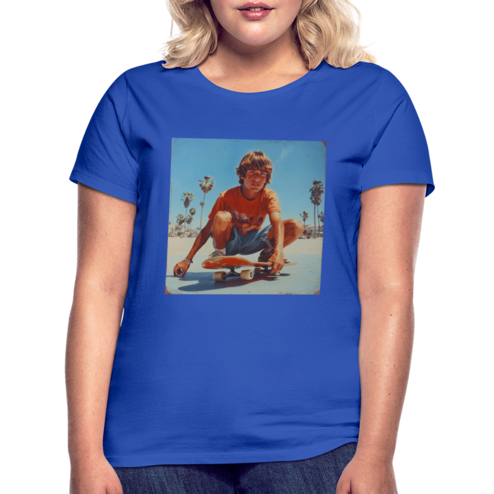 Sunset Vibes, 70s Style, T-shirt dam - royalblå