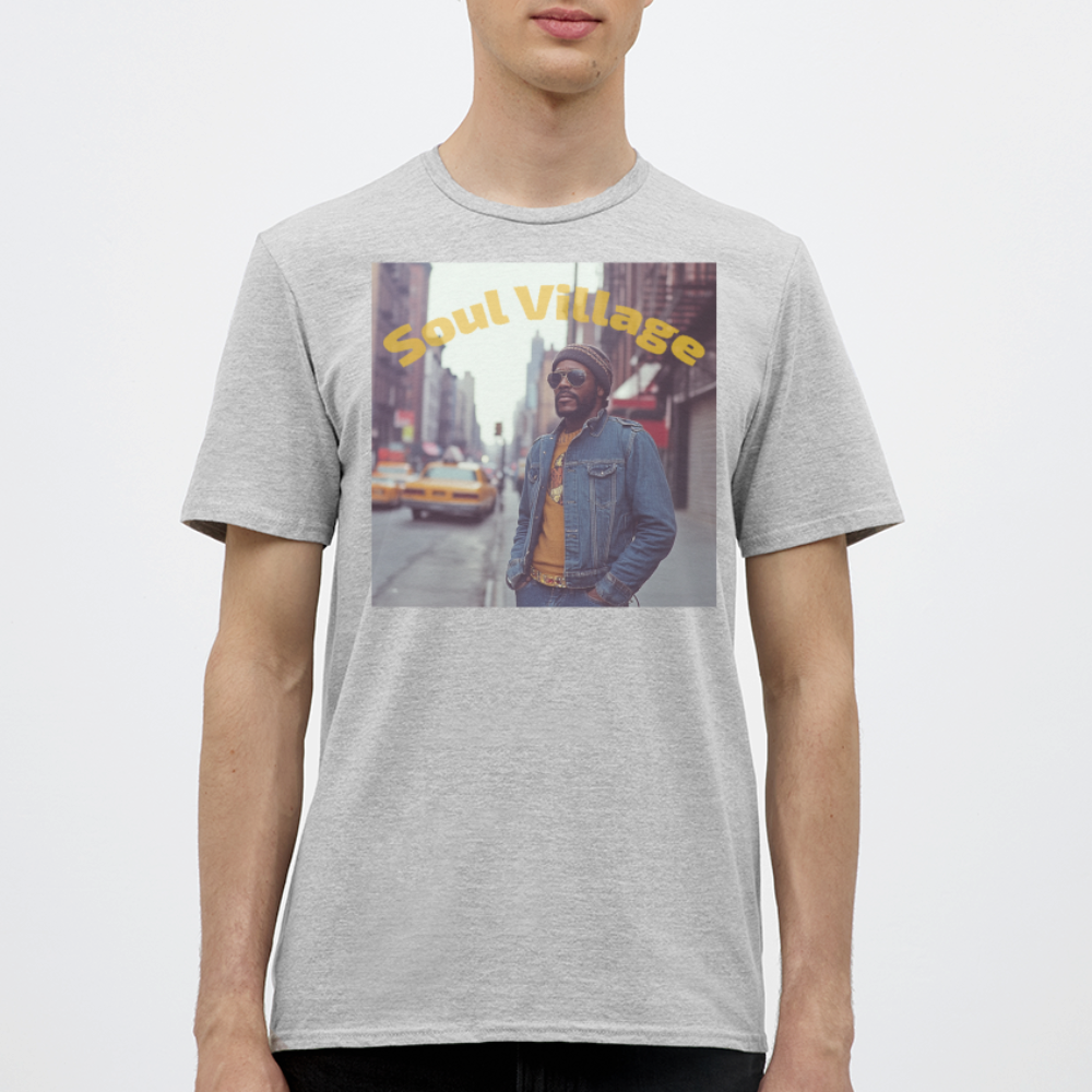 Soul Village, T-shirt herr - gråmelerad