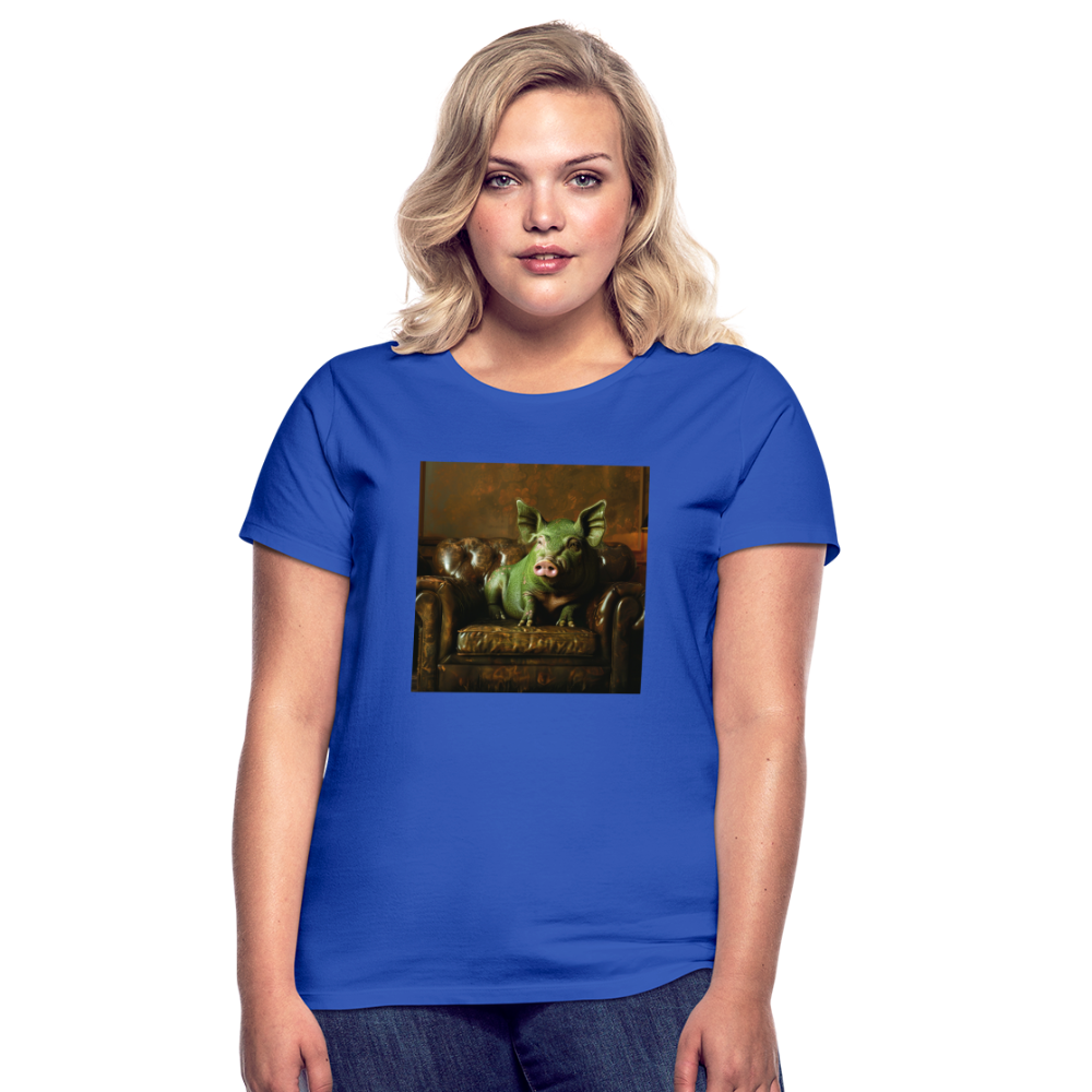 Grön Elegans, T-shirt dam - royalblå