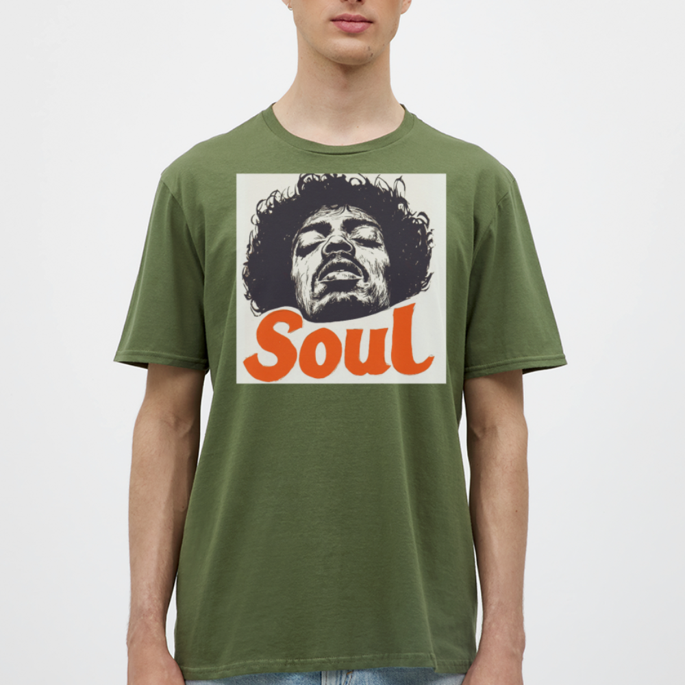 Kärlek, frihet och rättvisa, T-shirt herr - Militärgrön