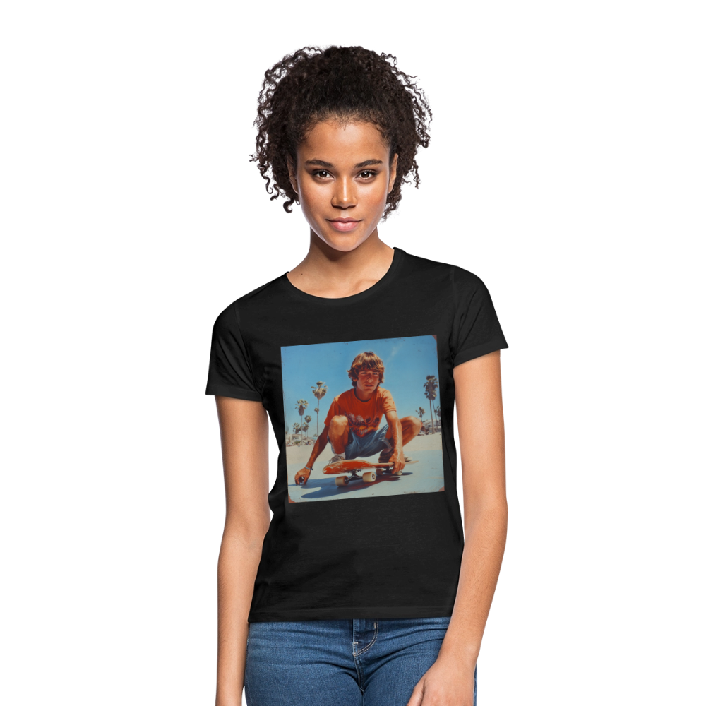 Sunset Vibes, 70s Style, T-shirt dam - svart