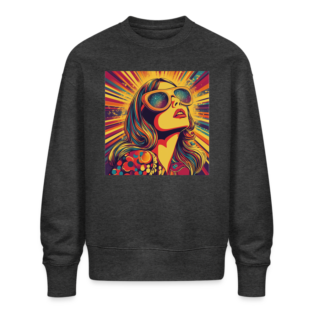 Disco Fever, Ekologisk oversizetröja RADDER unisex från Stanley/Stella - mörkgråmelerad