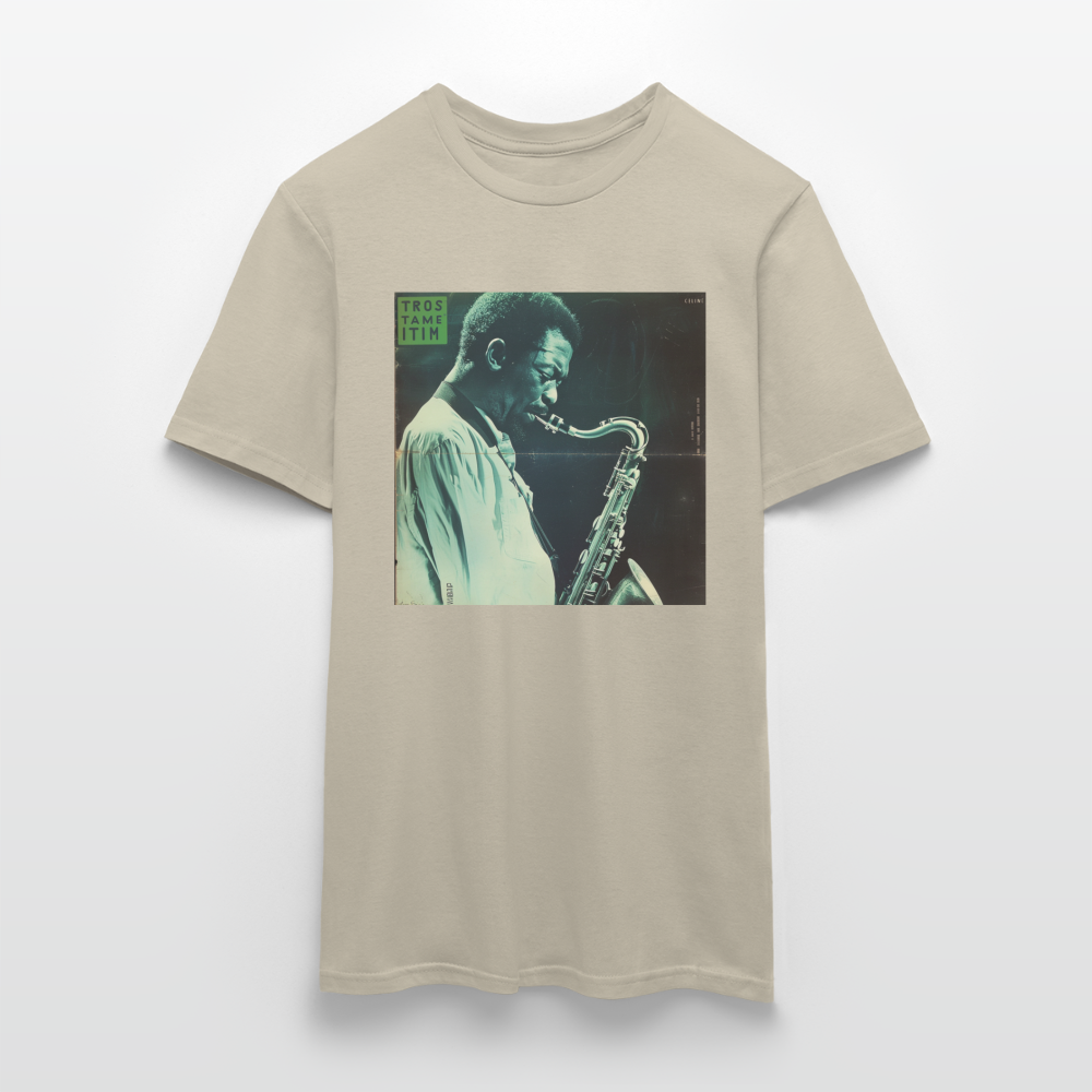 Gåtfull figur i jazzens underground, T-shirt herr - sandbeige