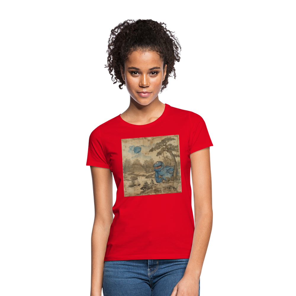 Uramiko vid floden, T-shirt dam - röd