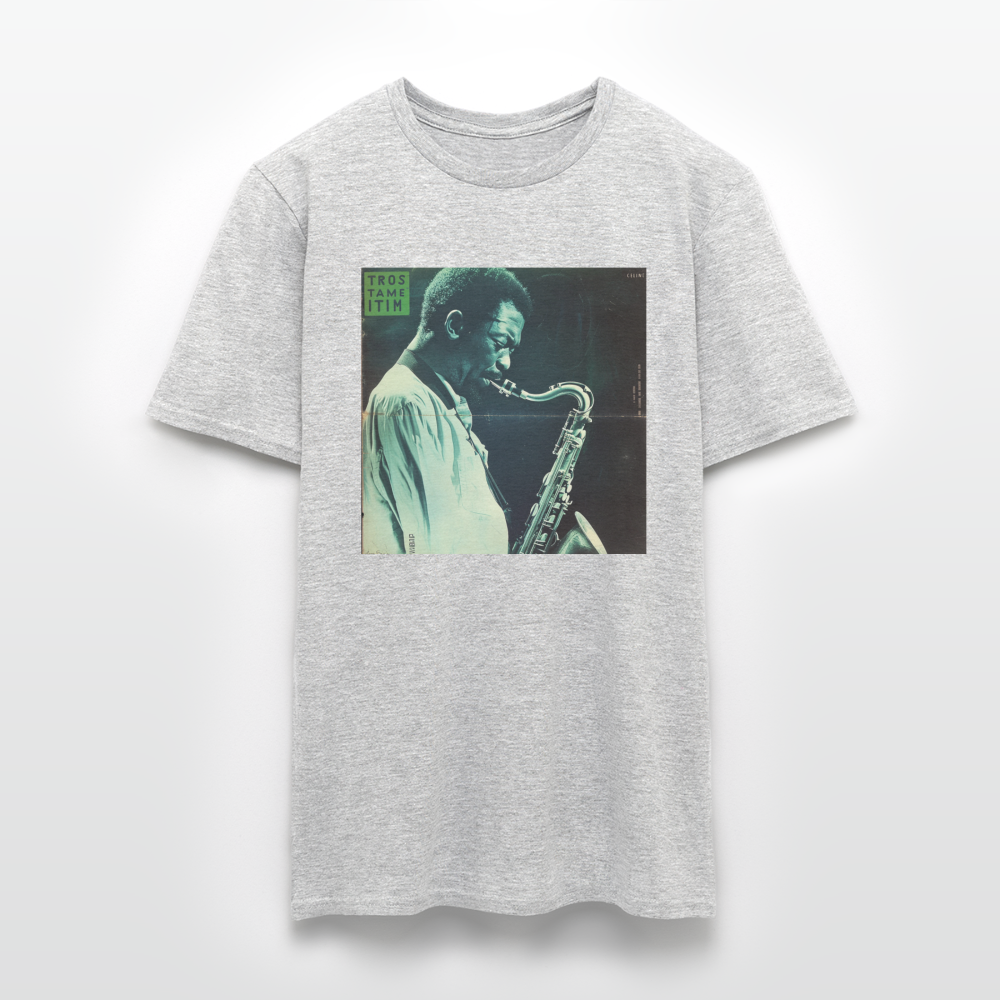 Gåtfull figur i jazzens underground, T-shirt herr - gråmelerad