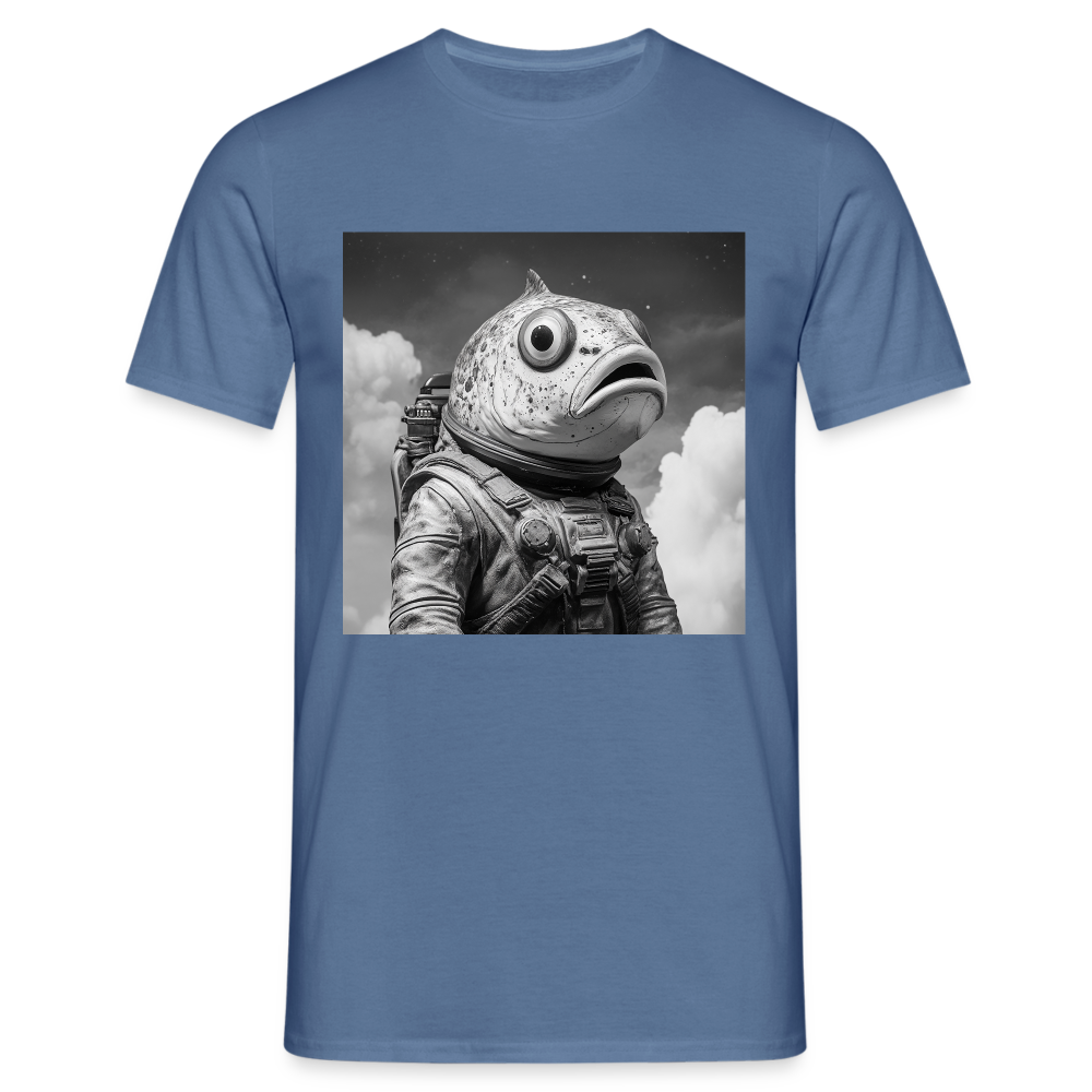 En ensam simtur i universum, T-shirt herr - duvblå