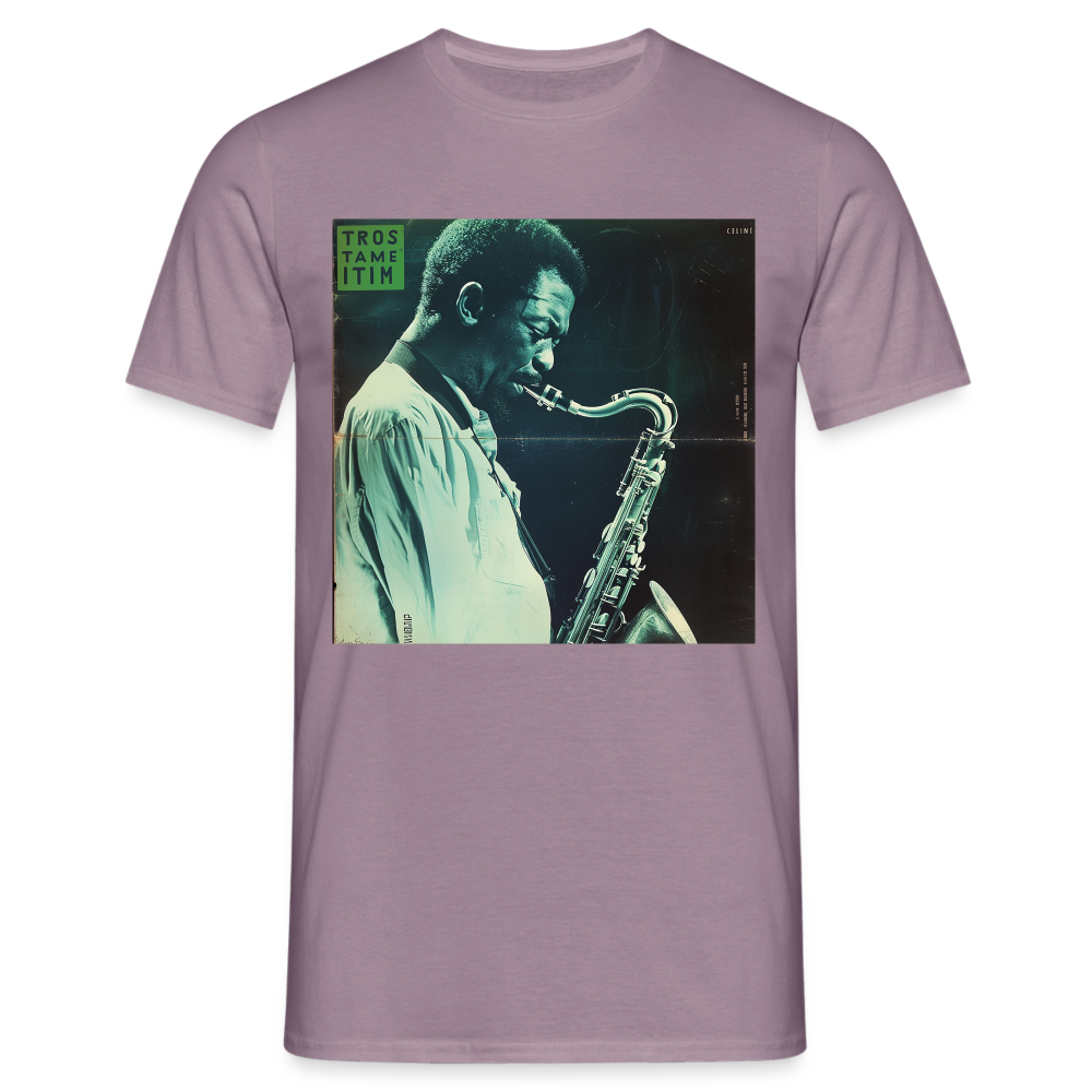 Gåtfull figur i jazzens underground, T-shirt herr - lilagrå
