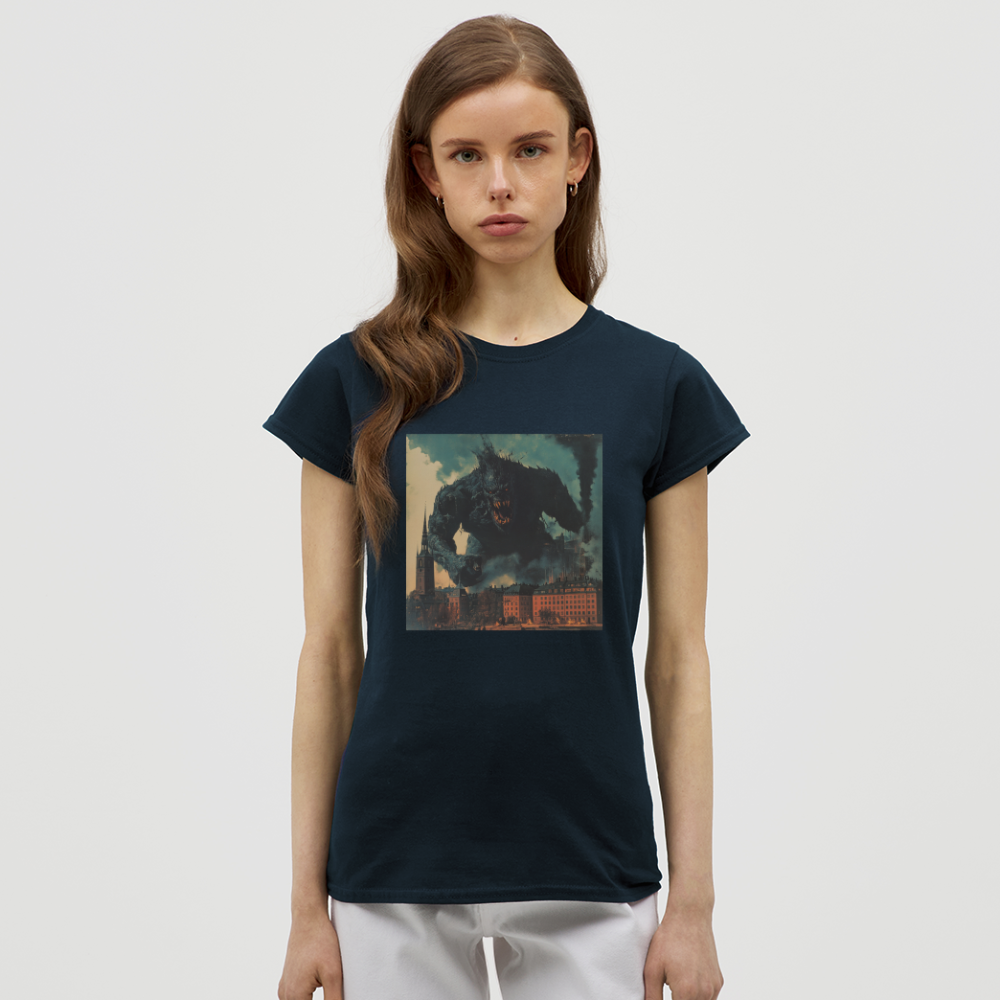 Helvetesstorm över Staden, T-shirt dam - marinblå