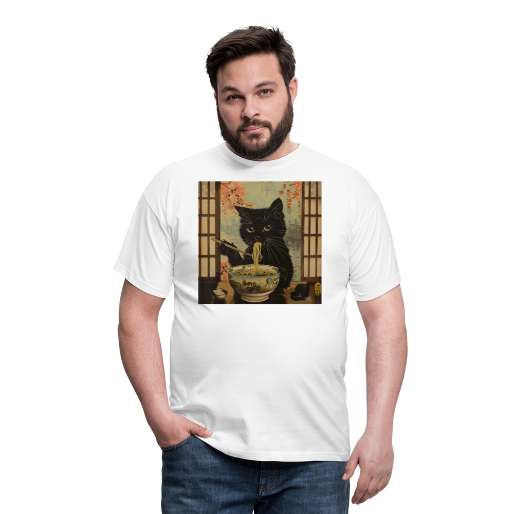 Ramenkatt, T-shirt herr - vit