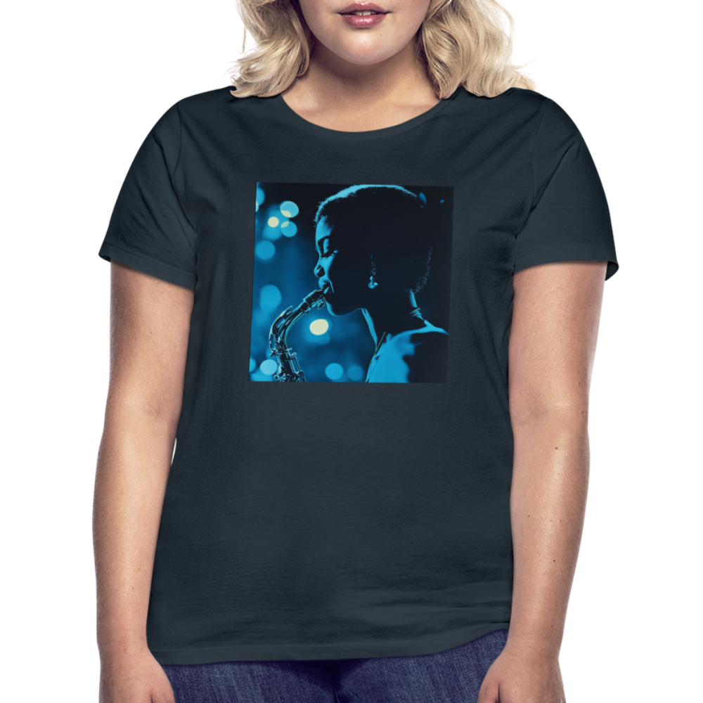 Blå toner i skymningen, T-shirt dam - marinblå