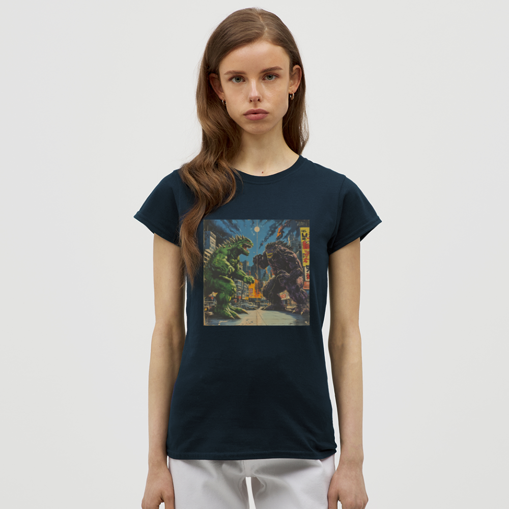 Kampen vid Solnedgången, T-shirt dam - marinblå