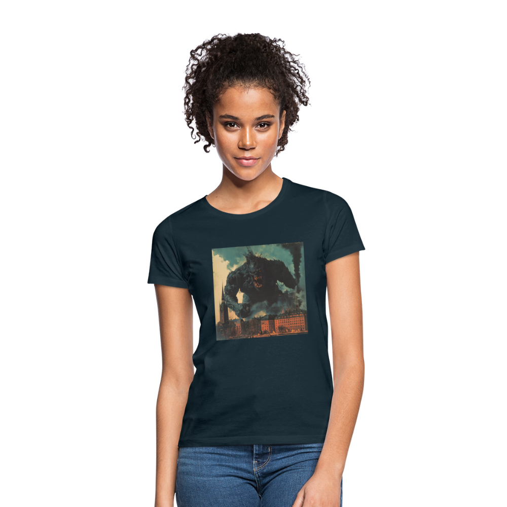 Helvetesstorm över Staden, T-shirt dam - marinblå