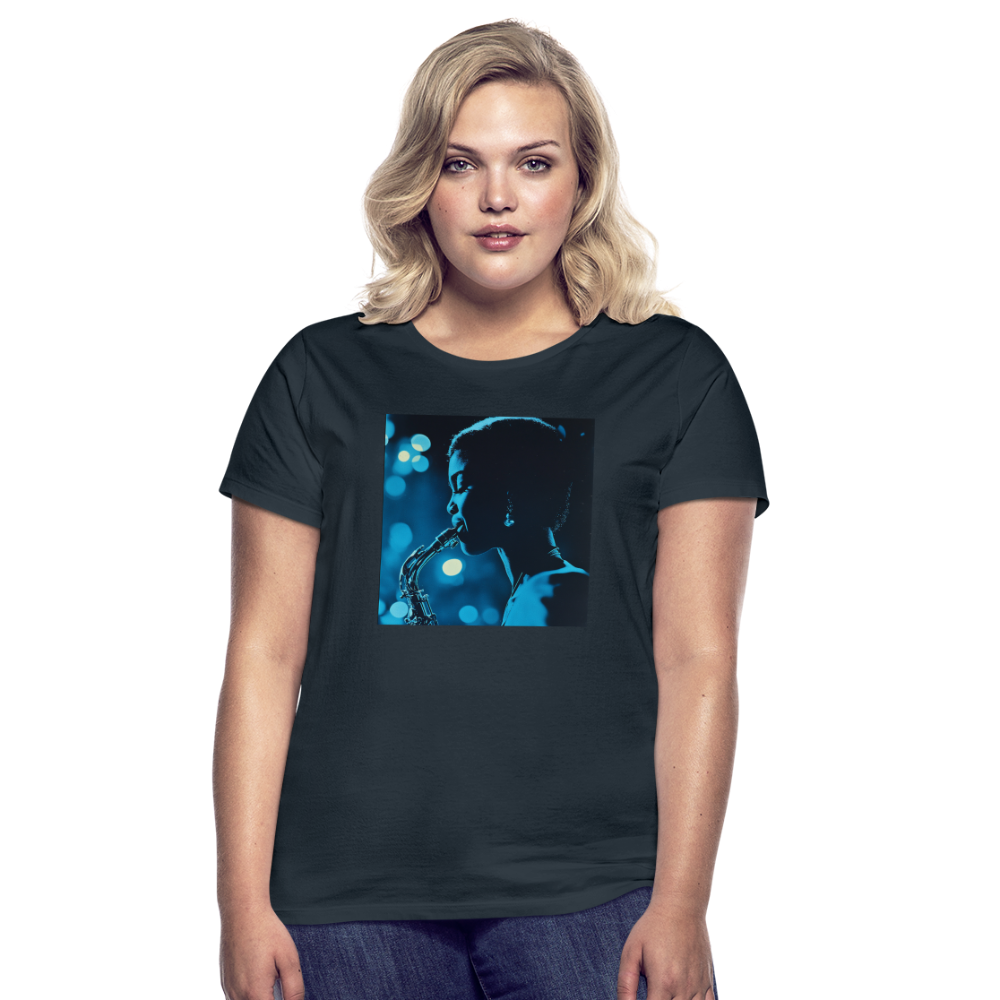 Blå toner i skymningen, T-shirt dam - marinblå