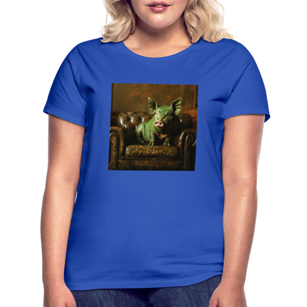 Grön Elegans, T-shirt dam - royalblå