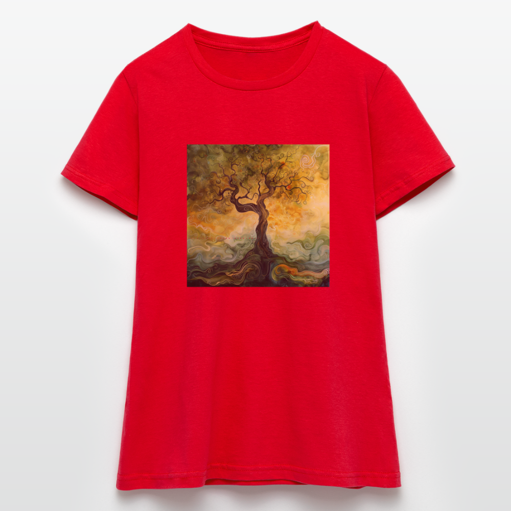 Trädets visdom, T-shirt dam - röd