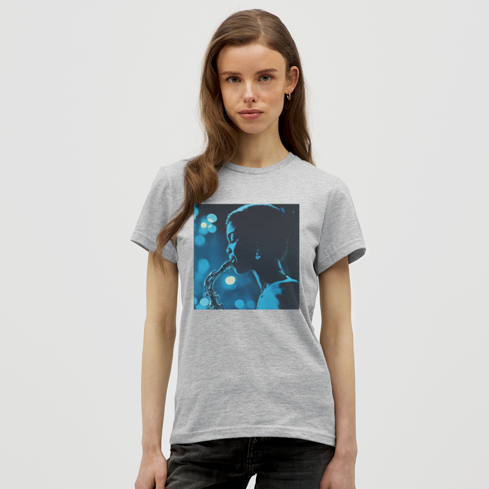 Blå toner i skymningen, T-shirt dam - gråmelerad