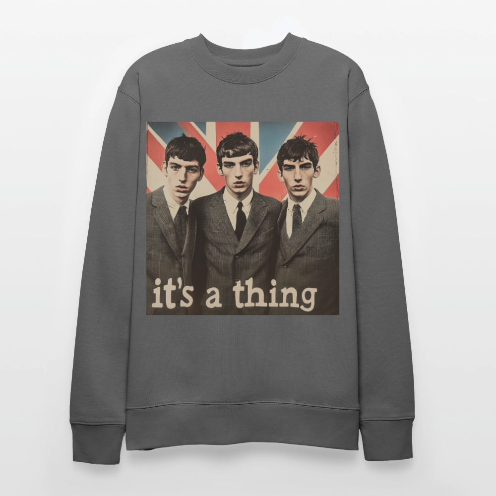 British, Bold & Unapologetic, Ekologisk sweatshirt CHANGER unisex från Stanley/Stella - kolgrå