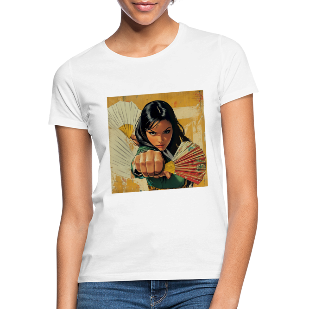 Blå Lotus , T-shirt dam - vit