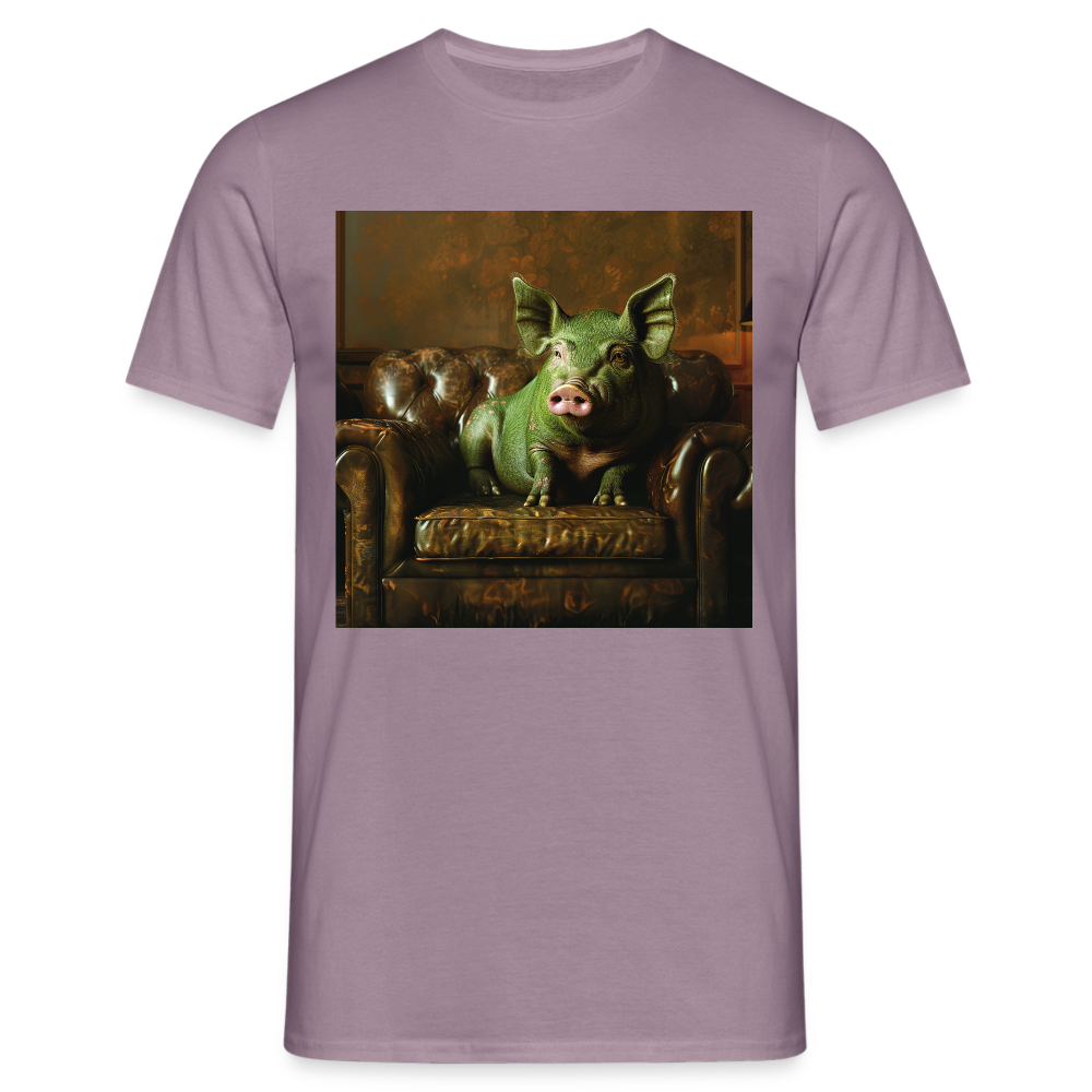Grön Elegans, T-shirt herr - lilagrå