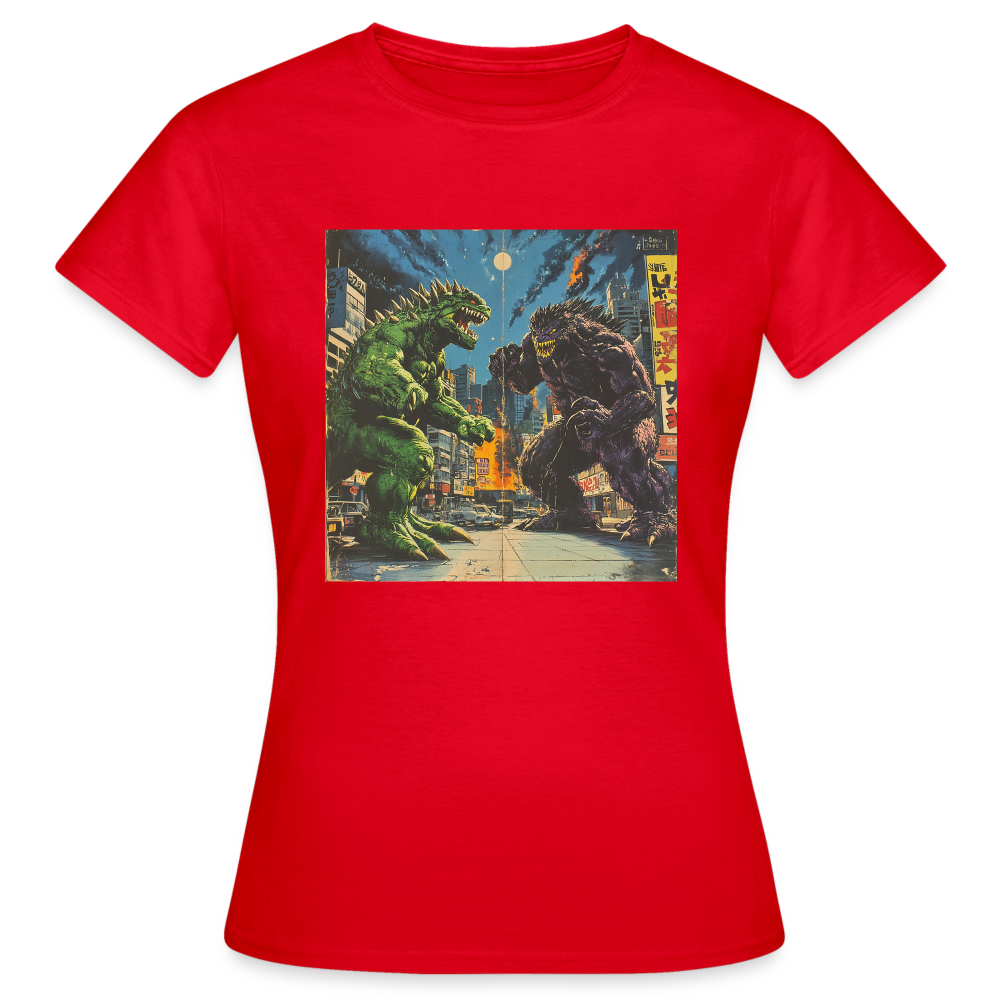 Kampen vid Solnedgången, T-shirt dam - röd
