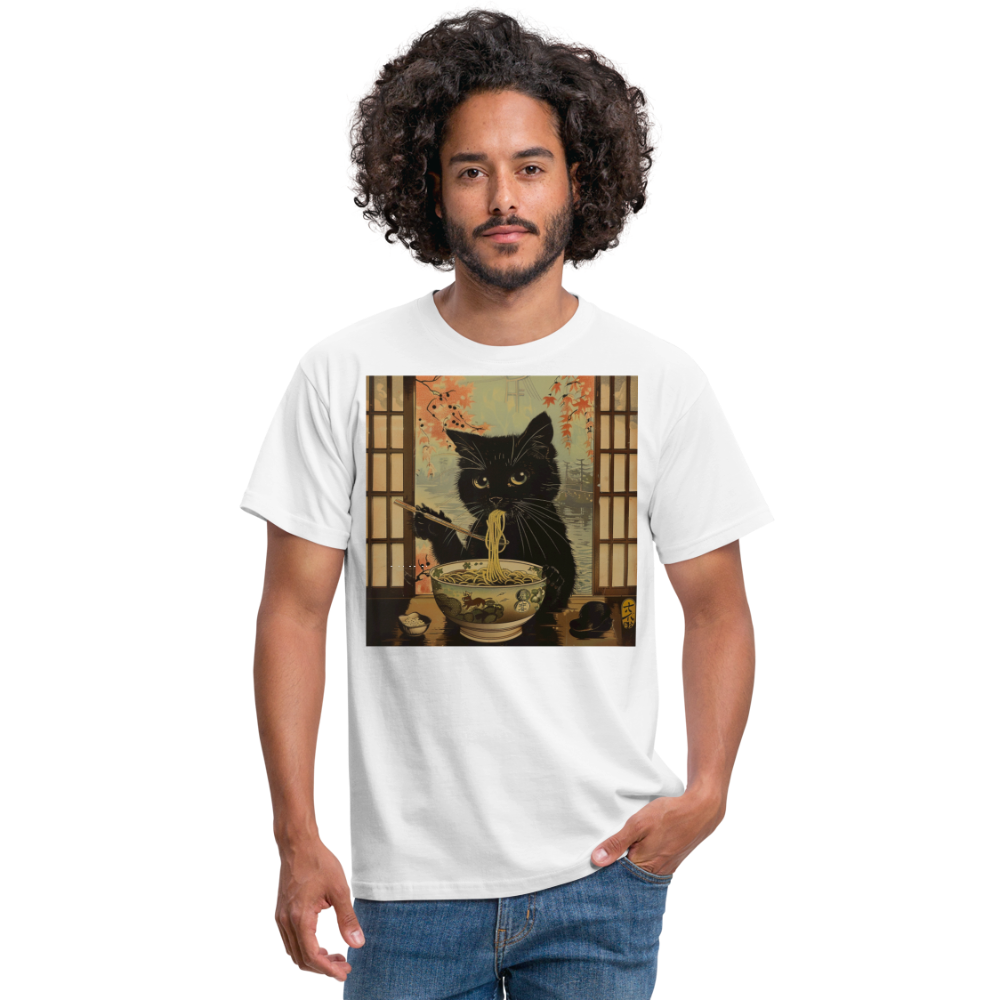 Ramenkatt, T-shirt herr - vit