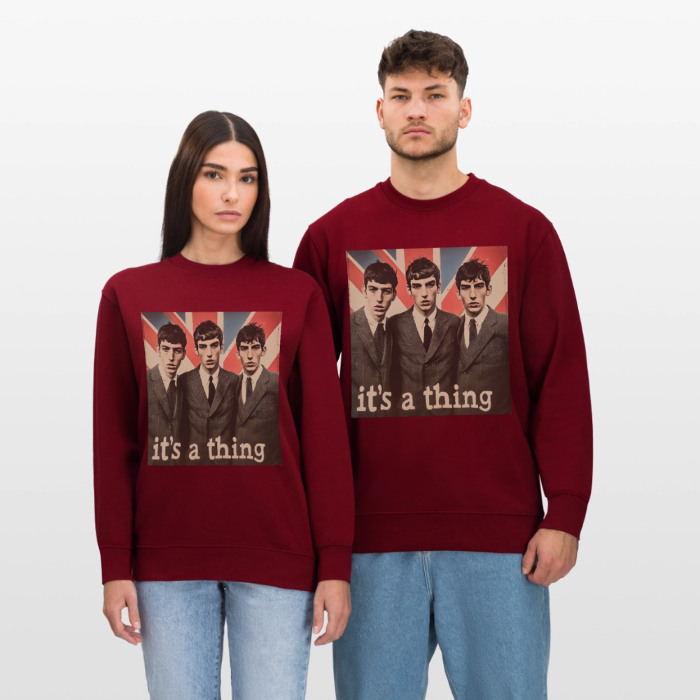 British, Bold & Unapologetic, Ekologisk sweatshirt CHANGER unisex från Stanley/Stella - vinröd