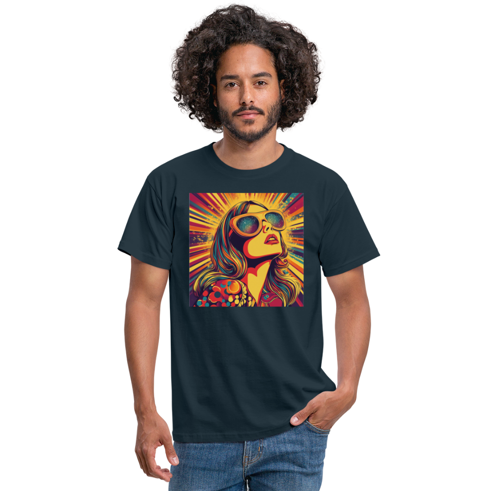 Disco Fever, T-shirt herr - marinblå