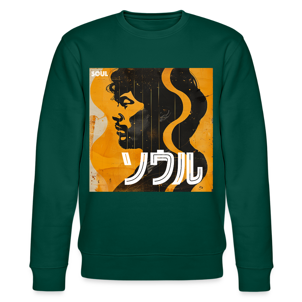 Nippon Grooves, Ekologisk sweatshirt CHANGER unisex från Stanley/Stella - skogsgrön