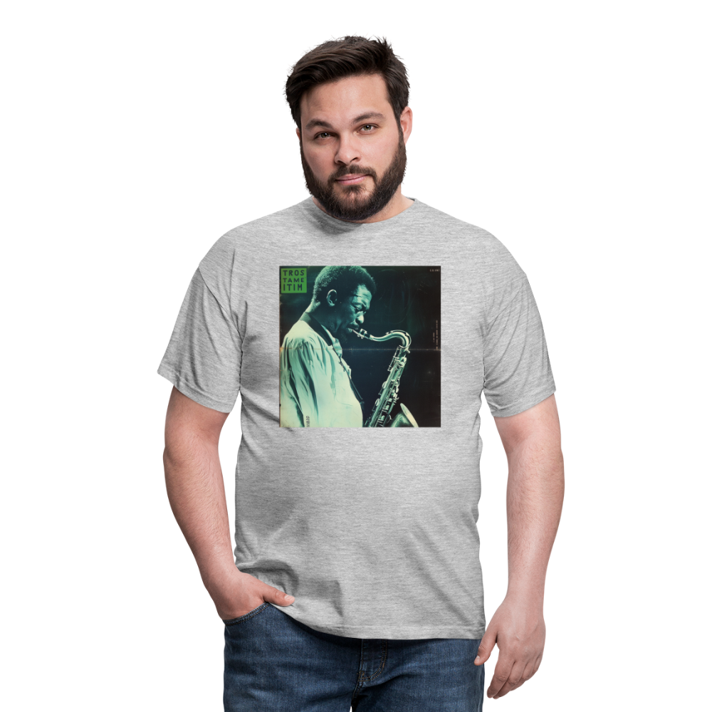 Gåtfull figur i jazzens underground, T-shirt herr - gråmelerad