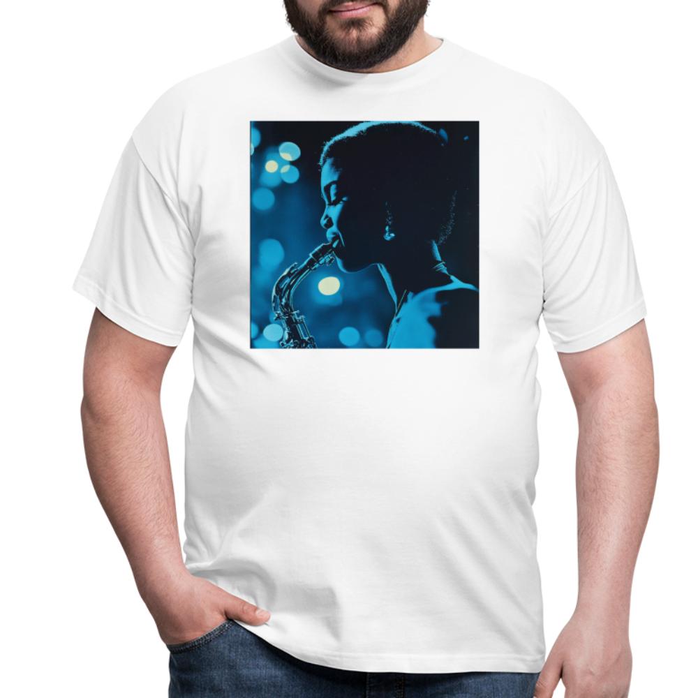 Blå toner i skymningen, T-shirt herr - vit