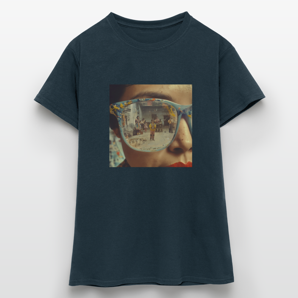 Reflektioner av Anderna, T-shirt dam - marinblå